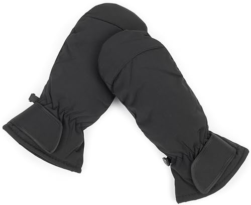 Thermal Winter Ski Mittens - Waterproof Windproof Snow Gloves - Black