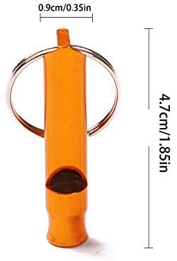 Set of 12 Aluminum Emergency Survival Whistles with Key Rings - 120dB