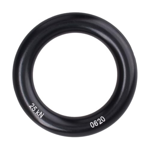 25kN Rappel Ring - Black Aluminum Alloy for Climbing & Rescue