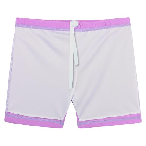 Girls' Board Shorts UV 50+ Sun Protection Swim Bottoms 6-7 Years A2 Light Purple - TFJH E