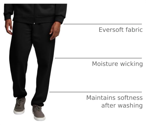 Eversoft Fleece Sweatpants with Pockets - Large, Black