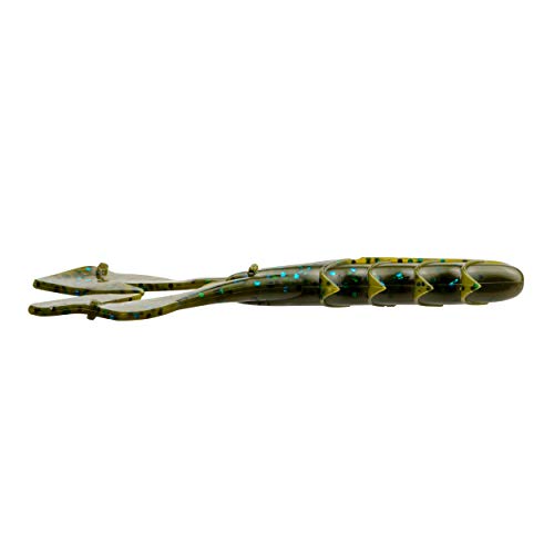 Spine Craw Soft Plastic Bait Fishing Lure - Green Pumpkin Blue Flake, 8 Pack