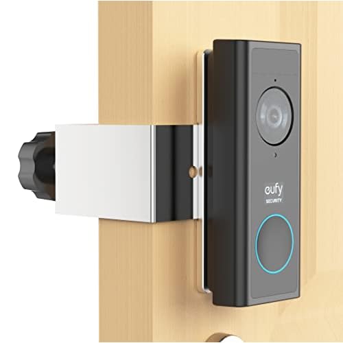 Anti-Theft Doorbell Mount Work for eufy Video Doorbell C210 (T8222),No Drill,Not Rust, Not Block Doorbell Sensor, Door Mount for Home Apartment Office Room Renters-Silver