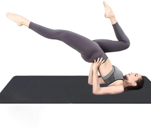Extra Thick TPE Yoga Mat - 72" x 32" x 1/2" - Eco-Friendly - Black