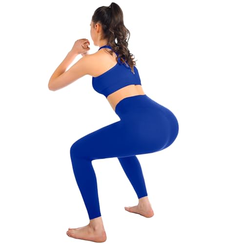 High Waisted Leggings for Women - Full Length - Royal Blue