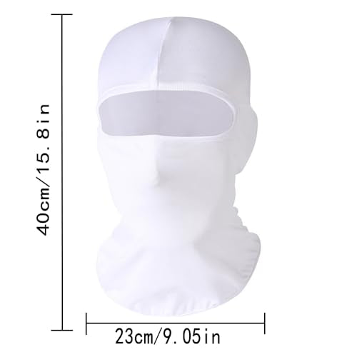 Ski Mask Bandana Face Covering - UV Protection, White