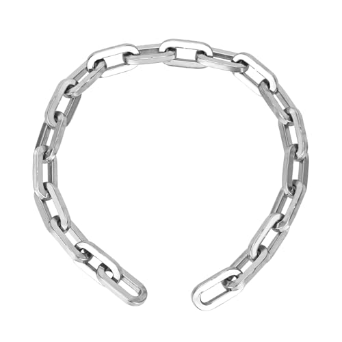 OKG Security Chain - 2ft x 1/4" Thick Outdoor Gate Chain, Cut Proof Chain Made of Hardened Alloy Steel Chain for Fences, Bicycles, Scooters, Pet Cages, Barn Door (Silver, No Lock)