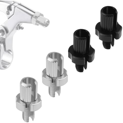 M7 Bike Brake Cable Adjuster Screws - Aluminum Alloy - 4 Pack Silver & Black