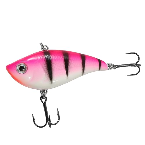 Rippin' Shad Lipless Crankbait - Glo Tiger Shrimp 1.5" (1/8 Oz) - Freshwater Fishing Lure for Bass, Walleye, Trout