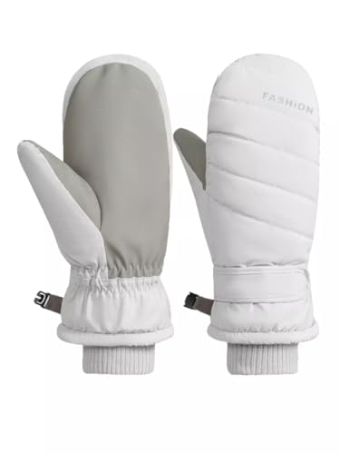 Women’s Winter Ski Mittens - Touchscreen Snow Gloves - Grey