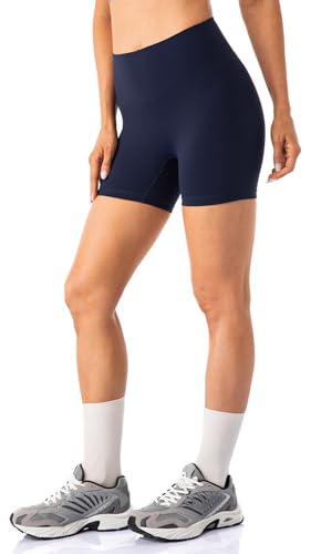 Lavento Women's All Day Soft Biker Shorts 3/5/7 Inch Inseam True Navy Variation