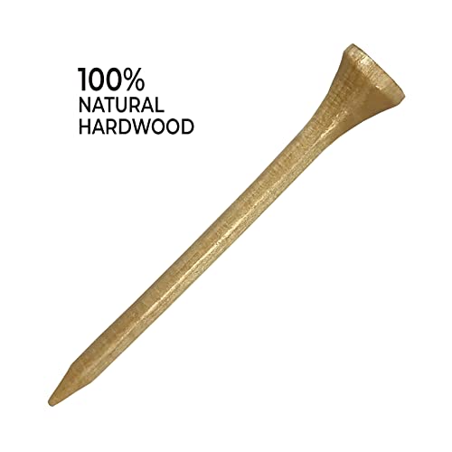 Deluxe 3-1/4 Inch Golf Tees - 400 Count Solid Hardwood