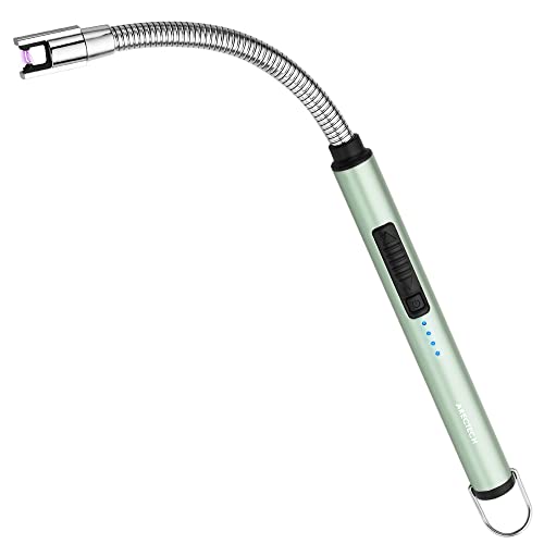 USB Rechargeable Electric Arc Candle Lighter - Flexible Neck - Green