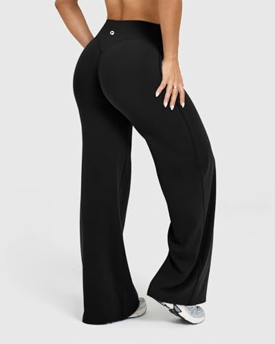 OQQ Yoga Pants Women Medium Black Casual Soft Straight Leg Bottoms (Variation: Medium / Black)