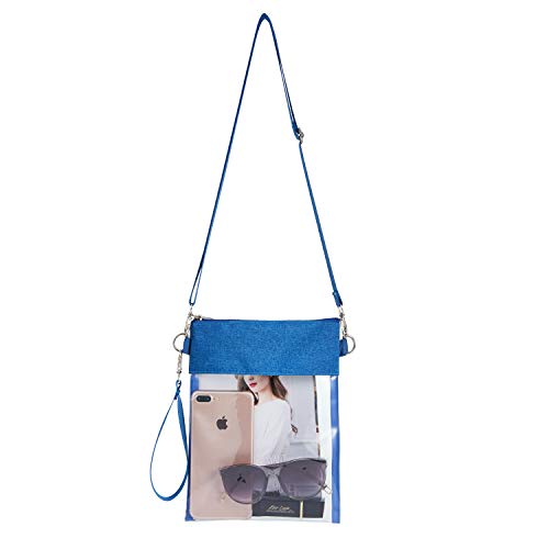 Transparent Stadium Approved Crossbody Bag - Clear Purse - Blue