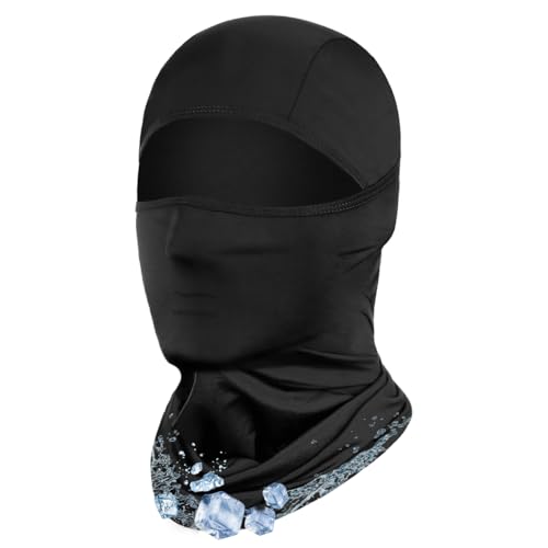 Ski Mask Balaclava - Cooling Ice Silk Face Cover for Men/Women - Black