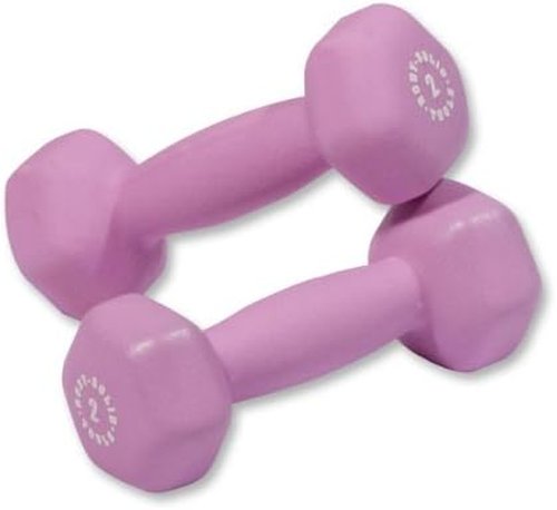 Body-Solid Tools Neoprene Dumbbell for Weight and Aerobic Strength Training, Pilates & Physical Therapy, Hand Weights for Men and Women, Commercial and Home Gym Free Weights Hex End Dumbbells