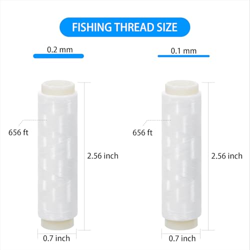 Invisible Fishing Bait Elastic Thread - 0.1/0.2mm - 656ft - 2 Pack