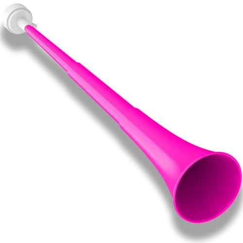 Collapsible 24” Stadium Horn Noisemaker - Pink Blow Trumpet