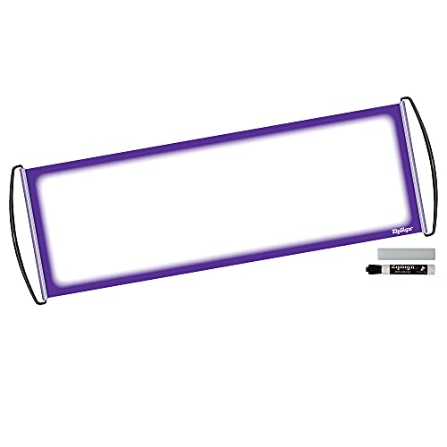 Dry Erase Zip Sign Banner - Reusable & Portable - Purple Border Set