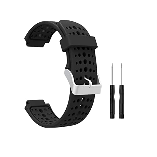 Replacement Band for Garmin Forerunner 25 - L-Black Silicone Sport Strap