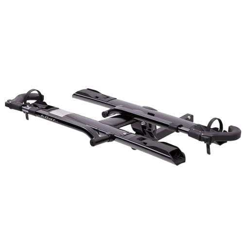Lightweight 2-Bike Hitch Rack with Cable Lock - 2" Black Metallic & Gray Anodize