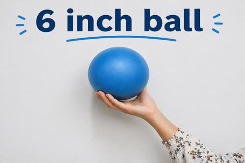 6 Inch Blue Pilates Ball with Air Pump - Small Exercise Ball