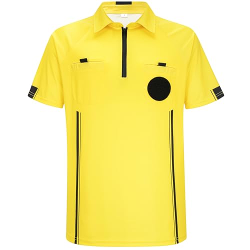 Soccer Referee Shirt - Official Umpire Jersey - Large Yellow
