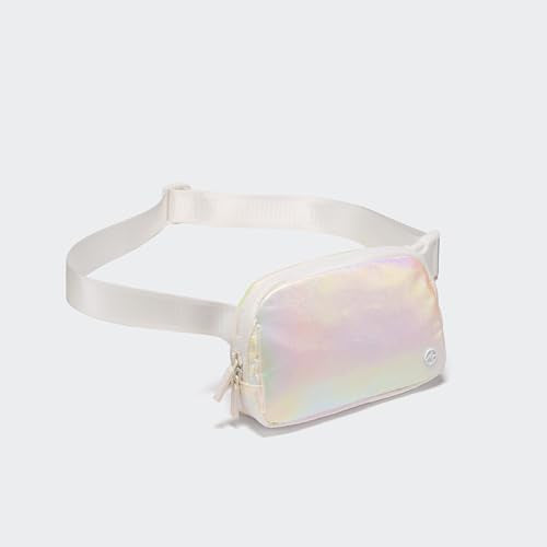 Iridescent Nylon Fanny Pack for Women - 1L Belt Bag with Zipper