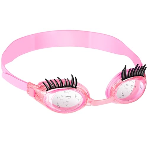 Konohan Kids Girls Swim Goggles with Eyelash Design - Fun Water Sports Goggle