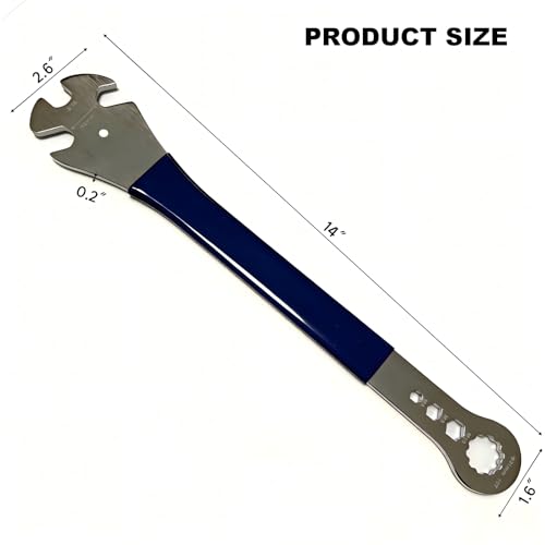 4-in-1 Bicycle Pedal Wrench with Non-Slip Grip - 15mm/9/16"