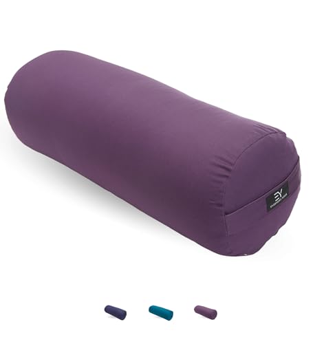 Premium Yoga Bolster Pillow - Round Plum Meditation Cushion