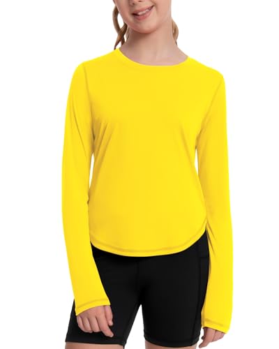 Runhit UPF 50+ Kids Rash Guard UV Sun Protection Long Sleeve Athletic Top