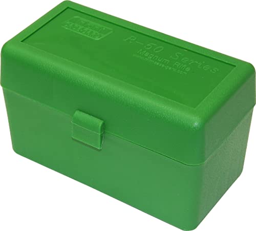50-Round Rifle Ammo Box - Scuff-Resistant Polypropylene - Green