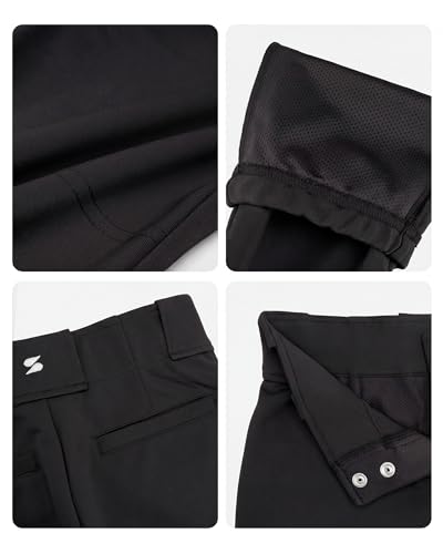 Stelle Womens Fastpitch Softball Pants Knee-High Knickers with Pocket, Regular 18.5-20.5'' inseam, Black, Medium