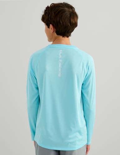 HUK Kids Pursuit Solid Long Sleeve Fishing Shirt - Large Caicos