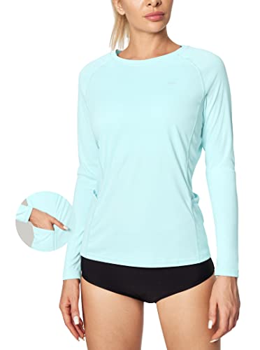 UPF 50+ Long Sleeve Women's Rash Guard Workout Top - Quick Dry Athletic Shirt