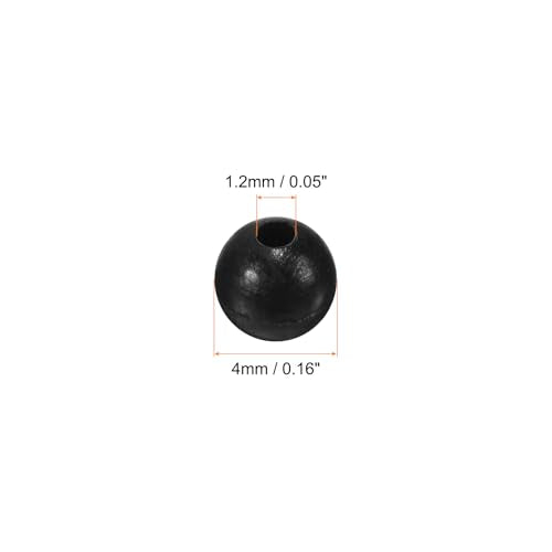 Fishing Beads - Black Soft Plastic Round 4mm Bead Tackle with Box