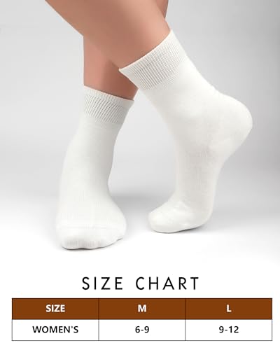 Amutost White Socks for Women 5 Pairs - Lightweight Breathable Non-Slip Heel Socks, Size 6-9