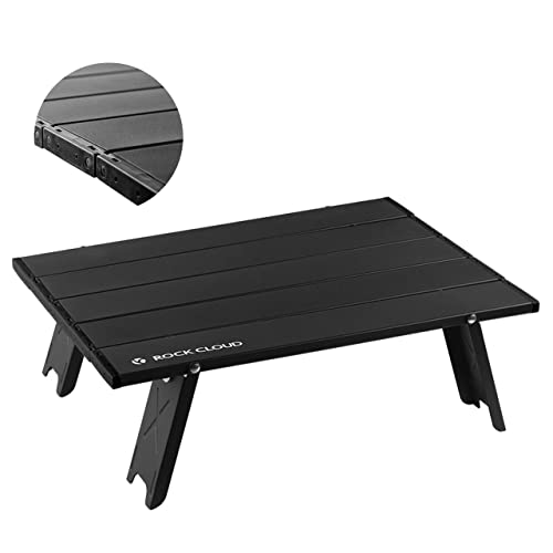 ROCK CLOUD Small Black Aluminum Folding Beach Table Portable Camping Table Ultralight