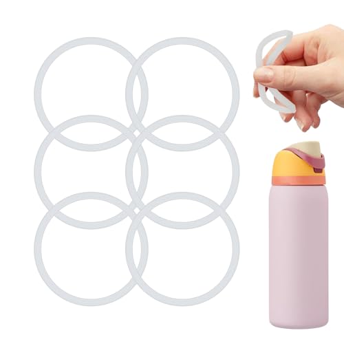 6-Pack Silicone Replacement Gaskets for FreeSip Water Bottle - Clear