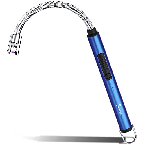 USB Rechargeable Electric Candle Lighter with 360° Flexible Neck - Dark Blue