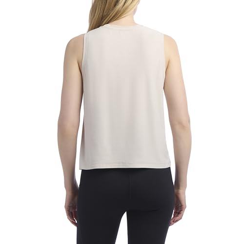 Jockey Women's 2-Pack Crew Neck Muscle Tank Tops - Light Taupe & Ponderosa Pine Heather, Medium
