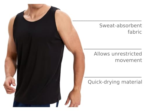 Men's Workout Tank Tops - 6 Pack Athletic Sleeveless Shirts