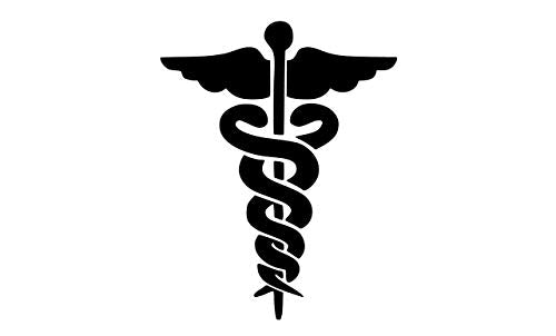 Caduceus Vinyl Decal Sticker for Medical Nurses - 5.5-inch Black
