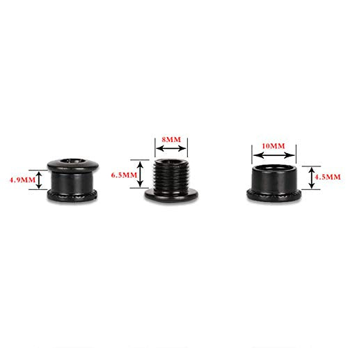 5pcs Black Chainring Bolts for Mountain & Road Bikes - 4.9mm