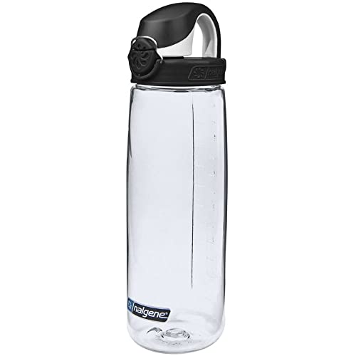 Nalgene 24 oz On The Fly Lock-Top Water Bottle - Clear with Black