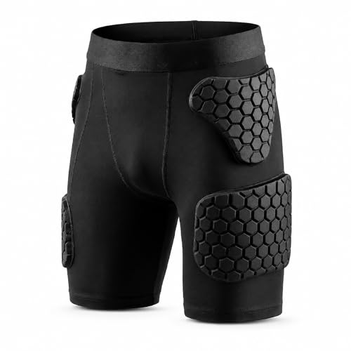 Diamemon Youth Football Girdle with 5 Pads - Black Small
