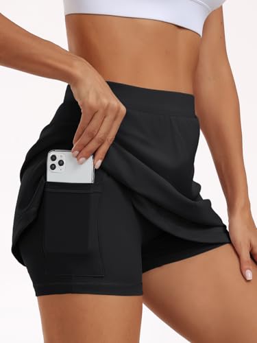 AUTOMET Women's Mini Tennis Skirt with Shorts Underneath 2026