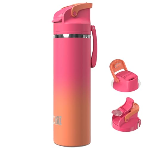 OISIZ Sunset Insulated 24 oz Water Bottle with 2-in-1 Straw & Spout Lid, Leakproof & Keeps Cold 24H